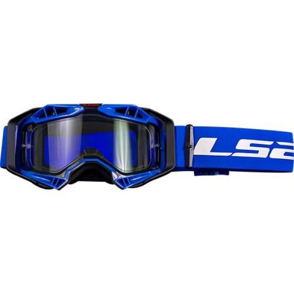 LS2 LS2 AURA ENDURO SERIES GOGGLE BLACK BLUE WITH CLEAR VISOR